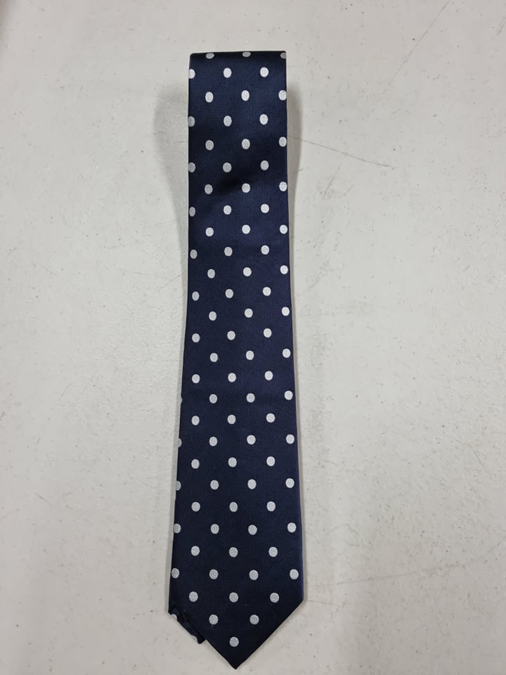 Navy with White Polka Dot Tie - Heads To Tails Horseware