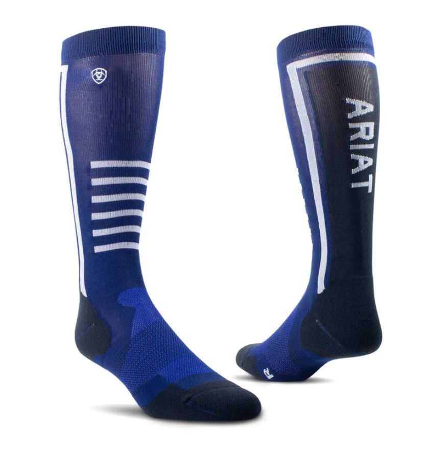 AriatTEK Unisex Slimline Performance Socks - Blue/Black - Heads To ...