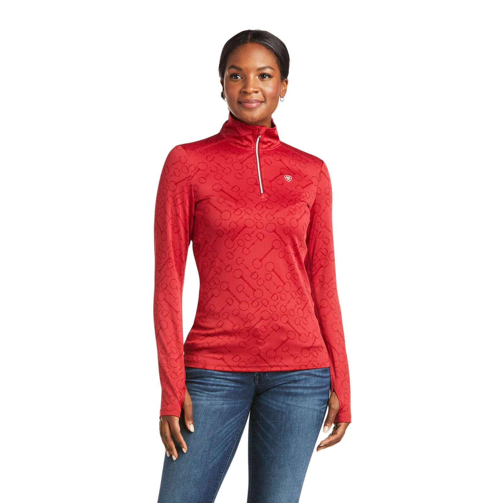 Ariat Womens Prophecy 1/4 Zip Baselayer Rhubarb