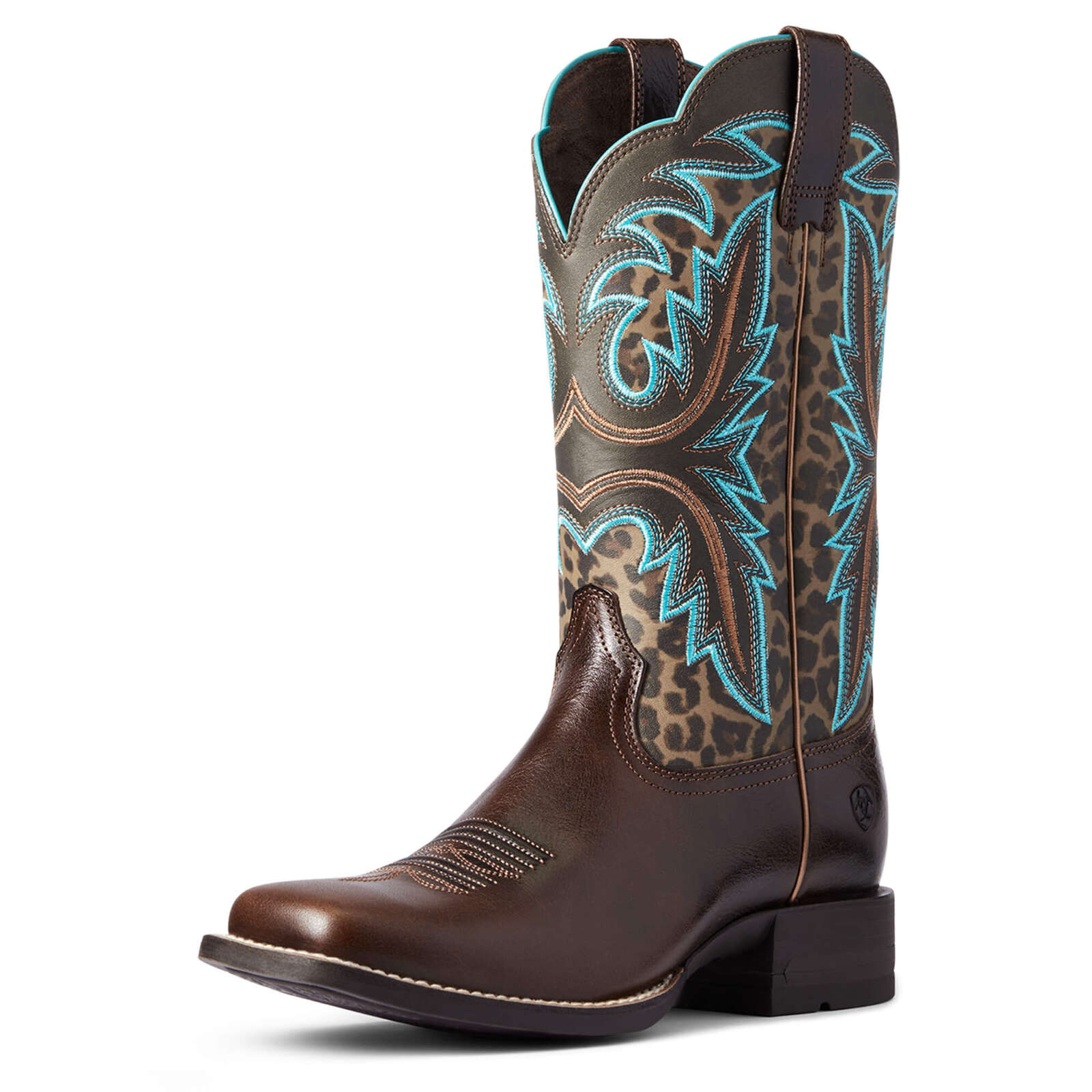 Womens Ariat Lonestar Western Boot Chocolate/Leopard