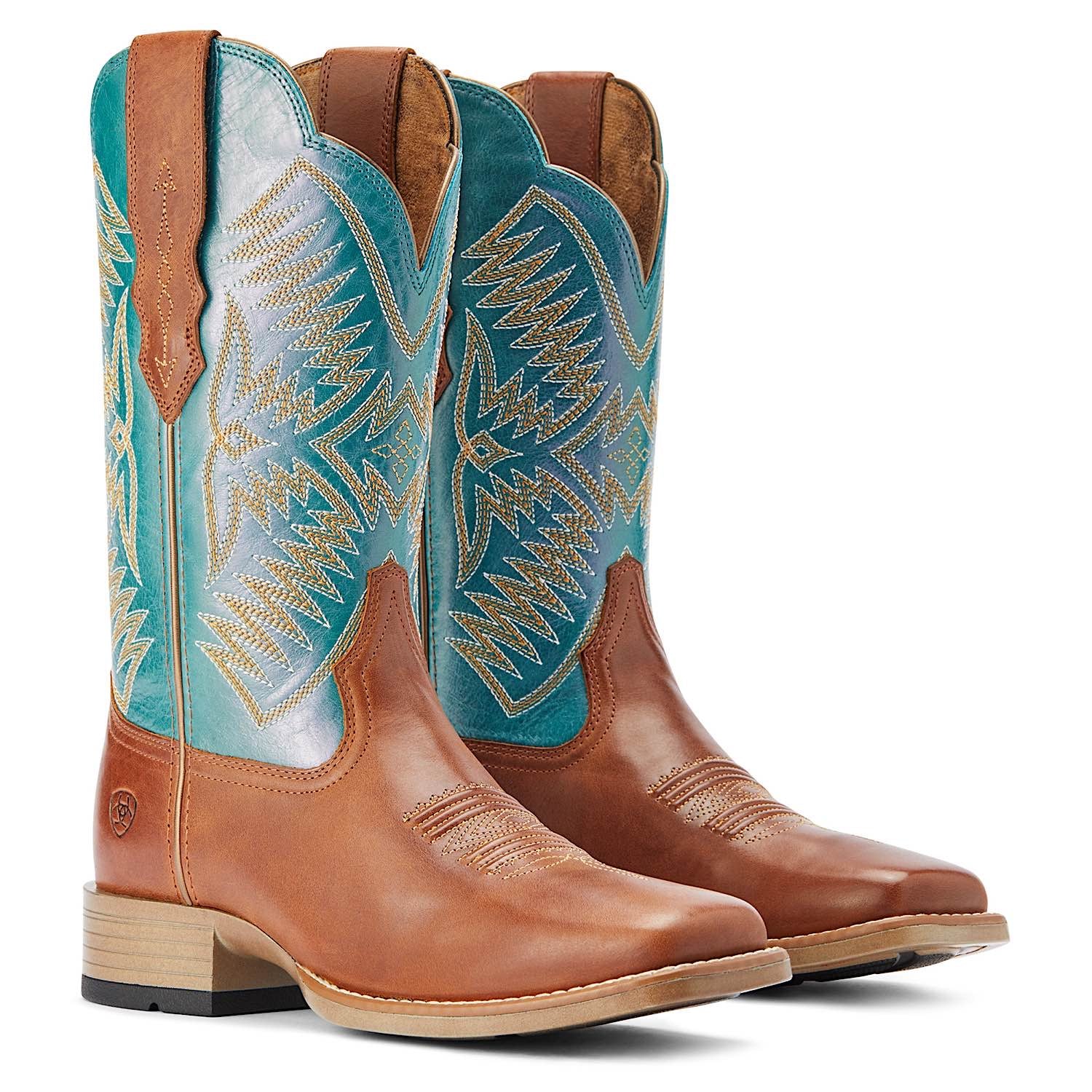 Ariat Womens Odessa StretchFit Western Boot – Almond Roca/Metallic Turqueza