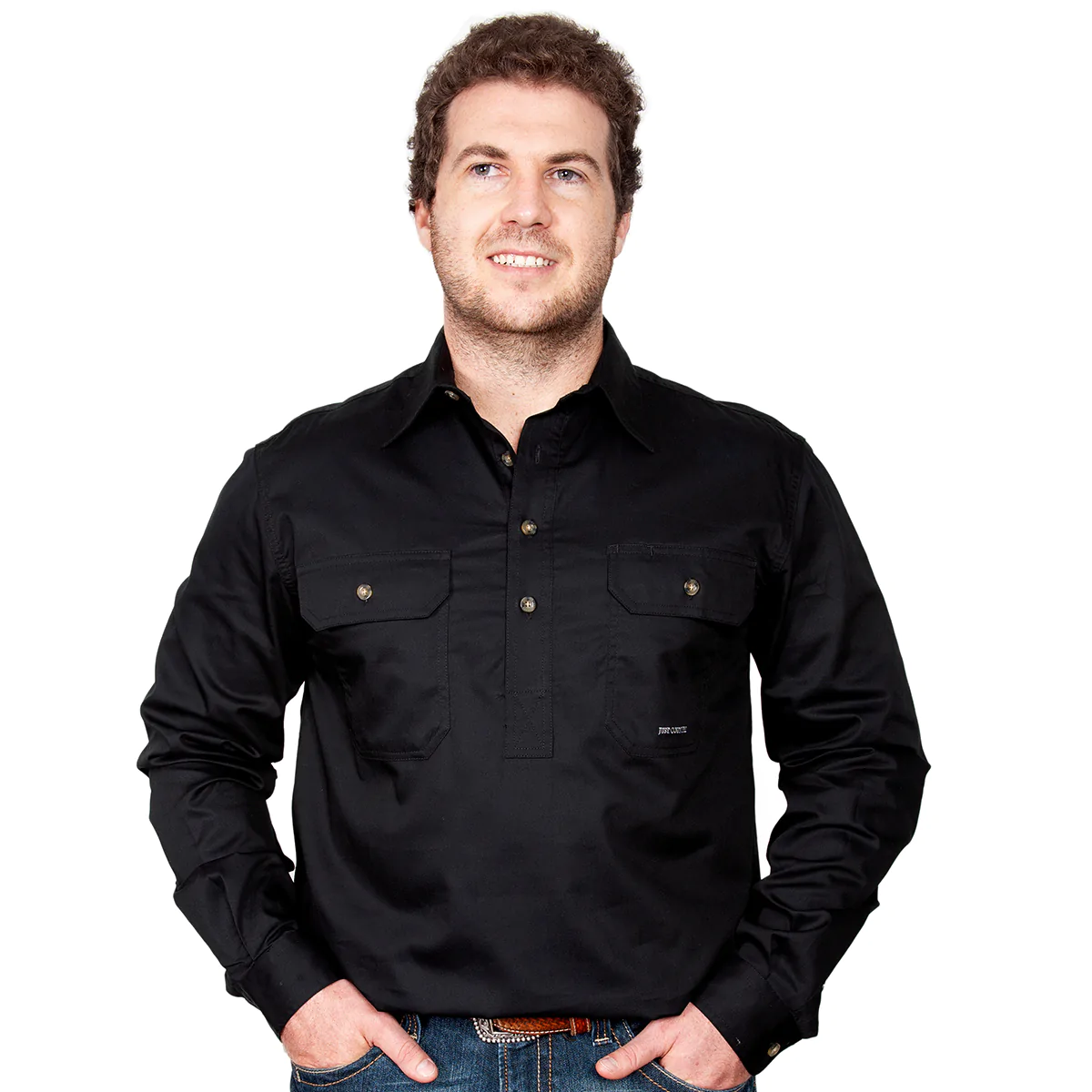 Just Country Men’s Cameron Workshirt – Black