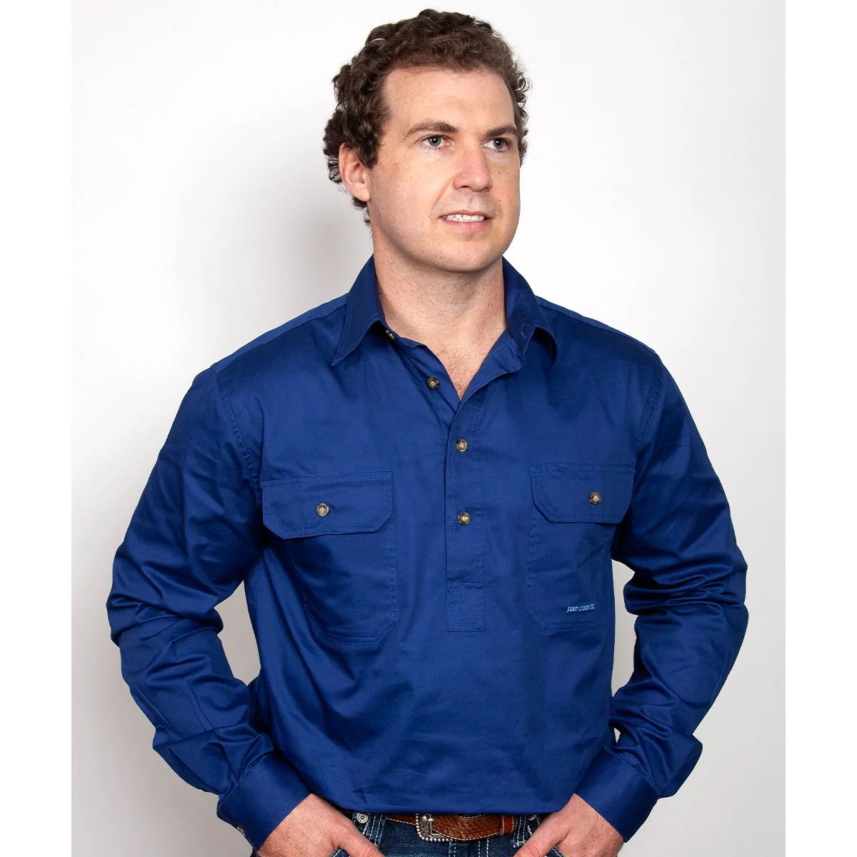 Just Country Men’s Cameron Workshirt – Cobalt