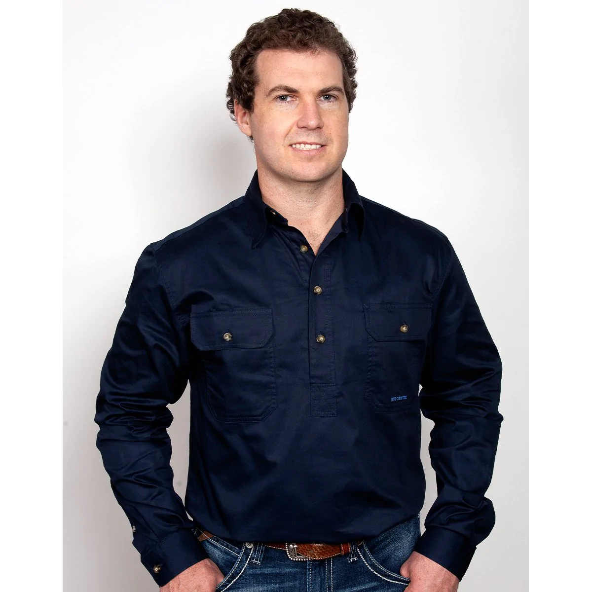 Just Country Men’s Cameron Workshirt – Navy