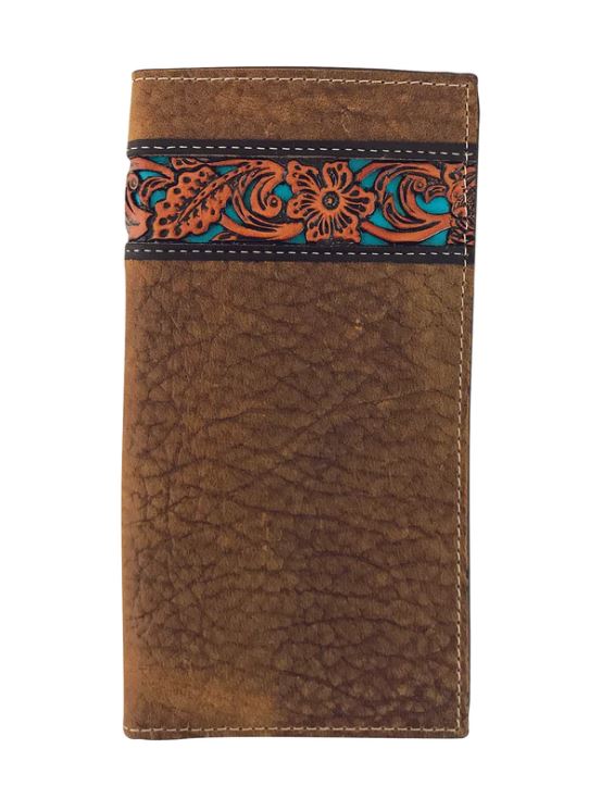 Roper Rodeo Wallet – Tooled Leather W/ Turquoise