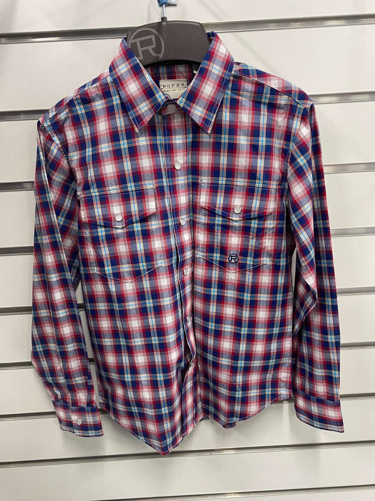 Roper Boys Amarillo Shirt – Red/Blue Plaid