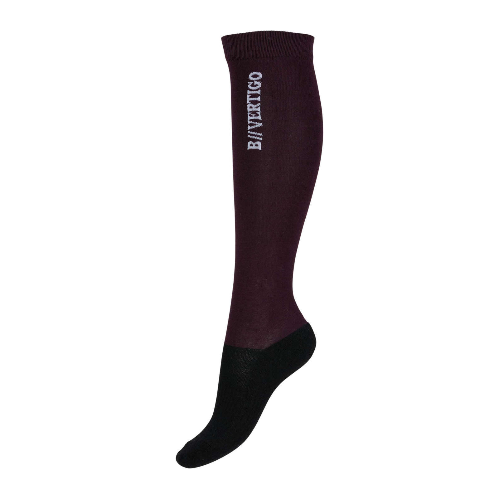 B Vertigo Beryl Wool Bamboo Riding Socks- Fig Wine/Black