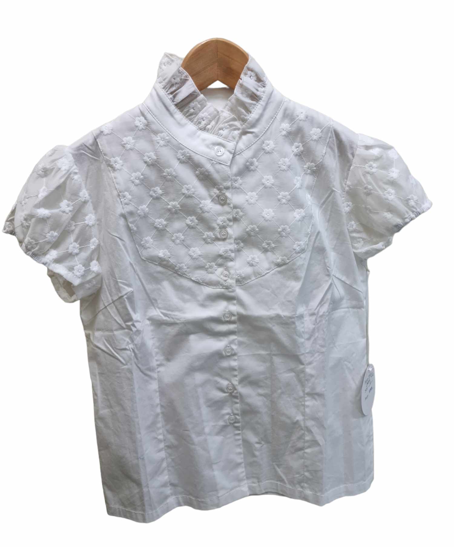 White Floral Lace Show Shirt – Kids Size 14