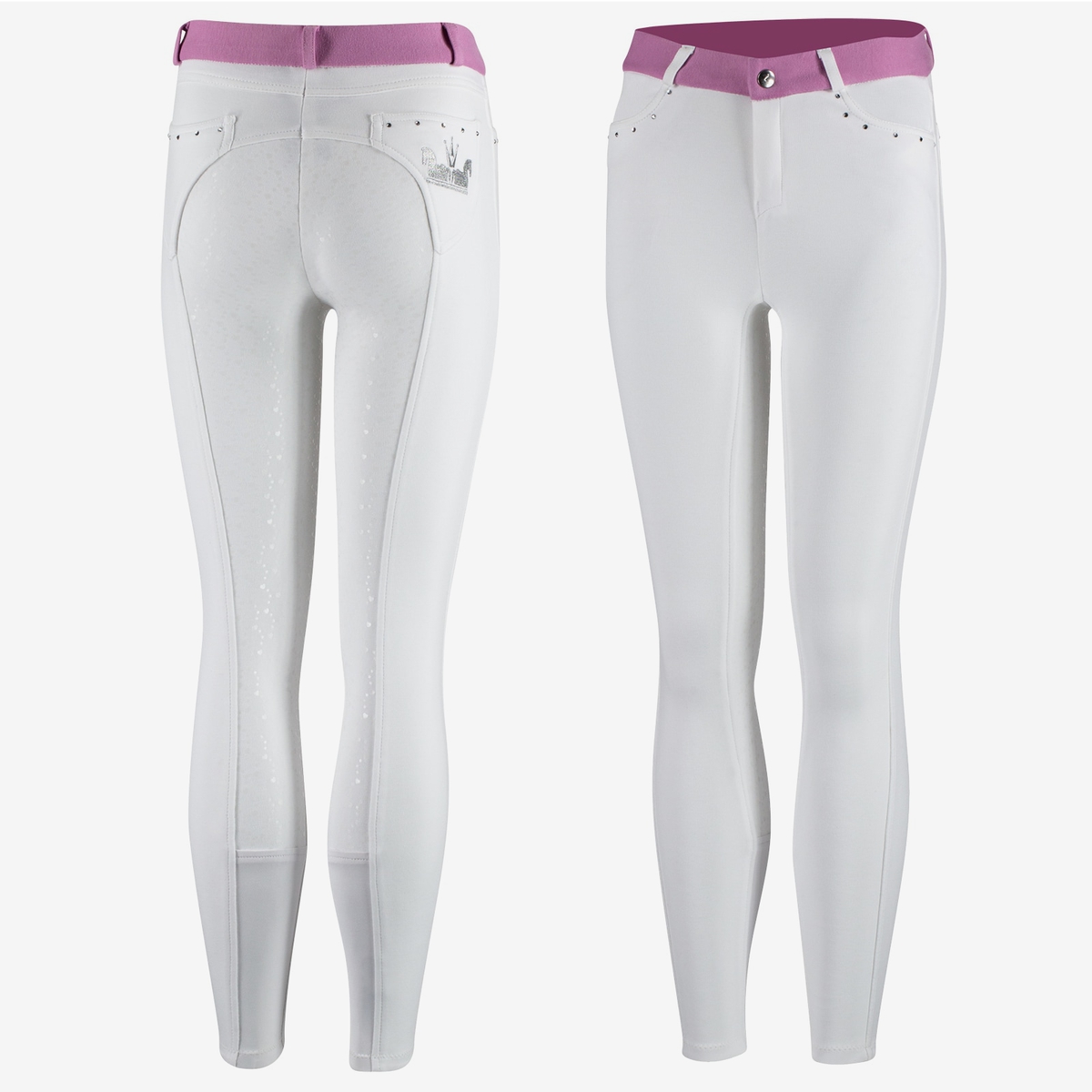 Horze Lilian Kids FS Breeches – White