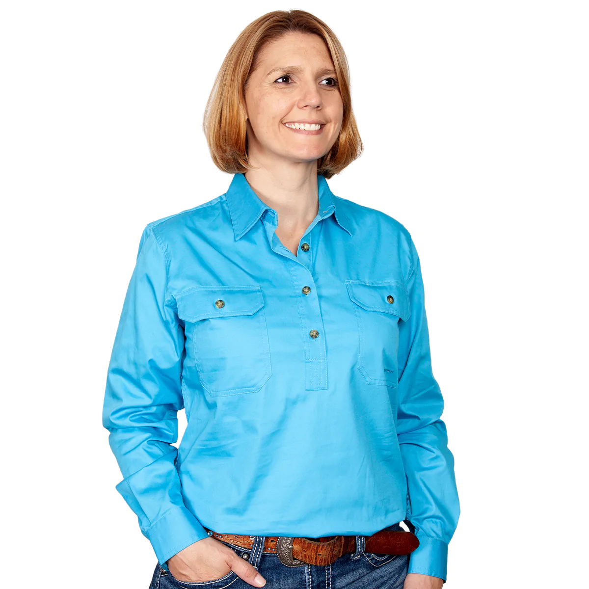 Just Country Women’s Jahna Workshirt – Sky Blue