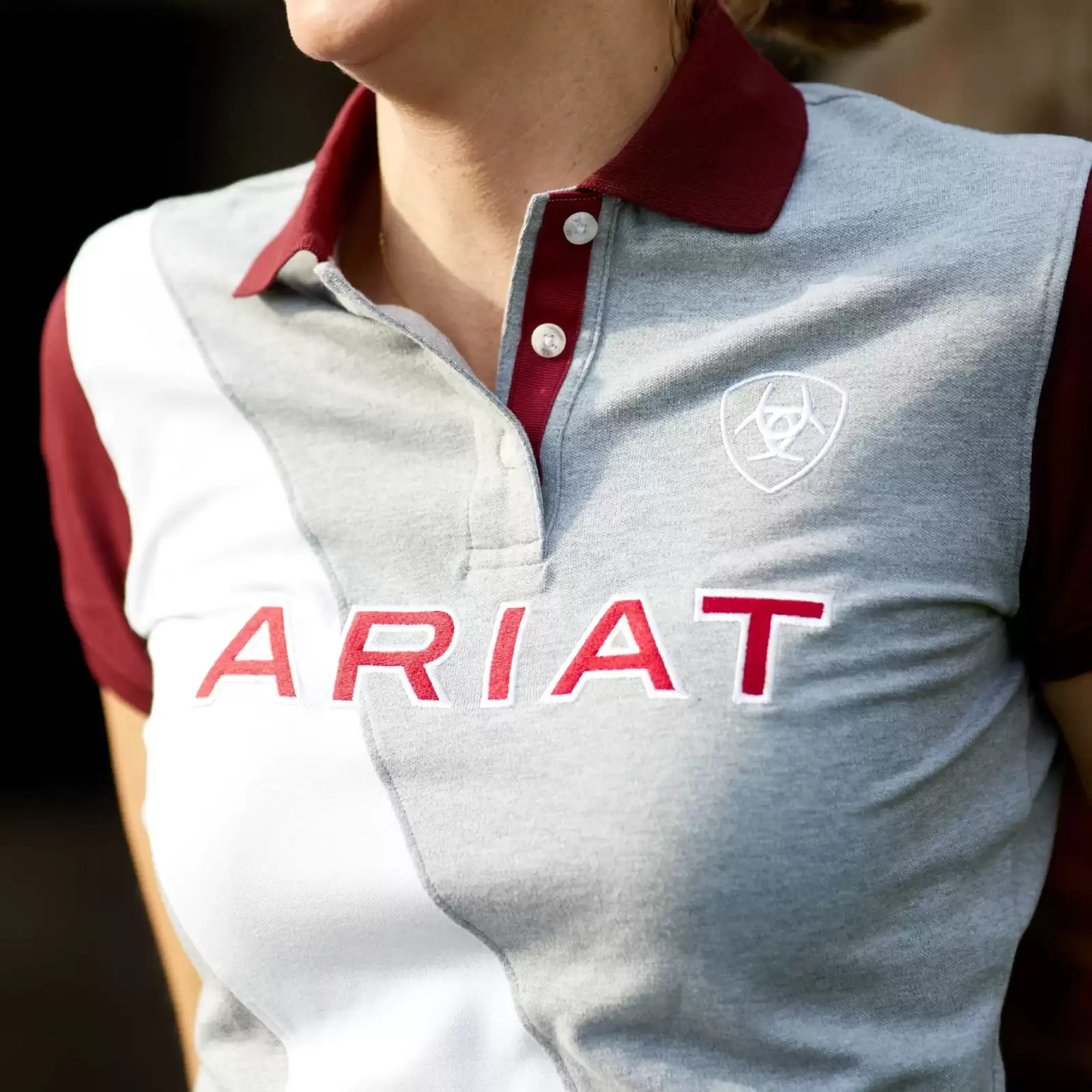 Ariat Women’s Taryn Polo Heather Grey/Zinfandel