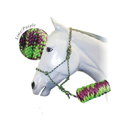 Fort Worth Rope Halter W/Lead-Purple/Green