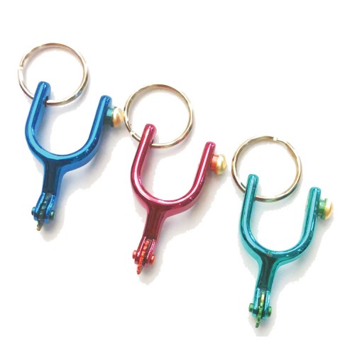 Coloured Aluminium Spur Key Ring