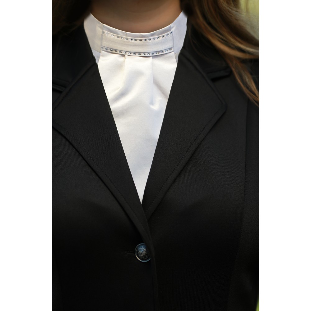 Huntington Stock Tie Double Row Crystals – White