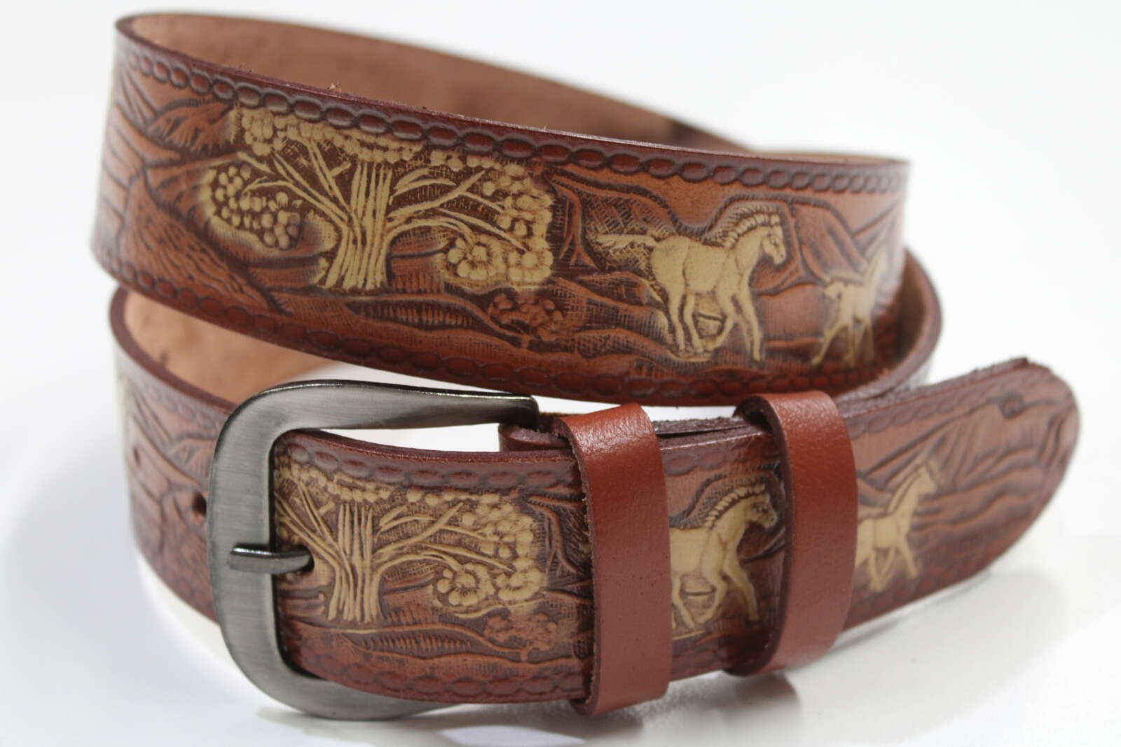 Pony Brown Leather Belt
