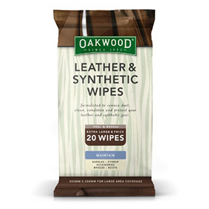 Oakwood Leather & Synthetic Wipes 20pk