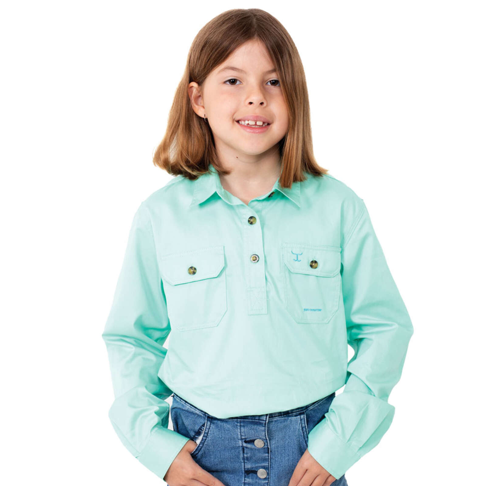 Just Country Girl’s Kenzie Workshirt – Spearmint