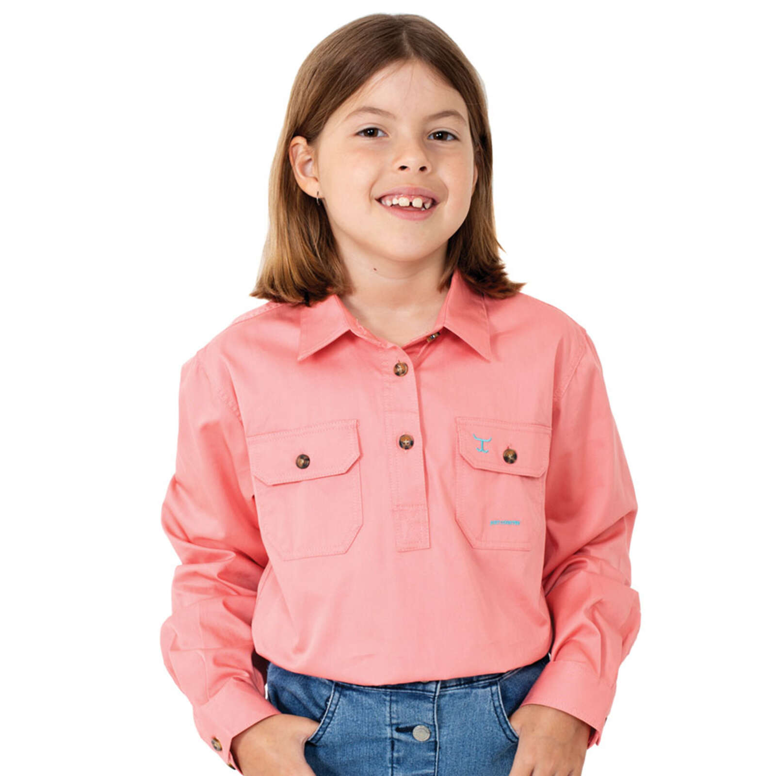 Just Country Girl’s Kenzie Workshirt – Blush