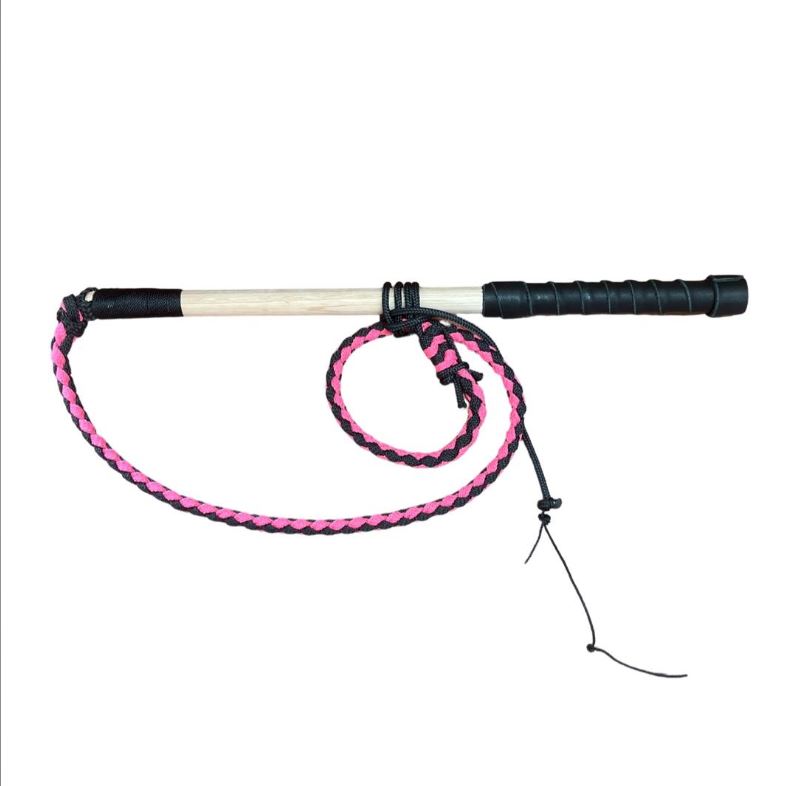 McAlister – Nylon Neon Stockwhip – 2.5′, Pink/Black