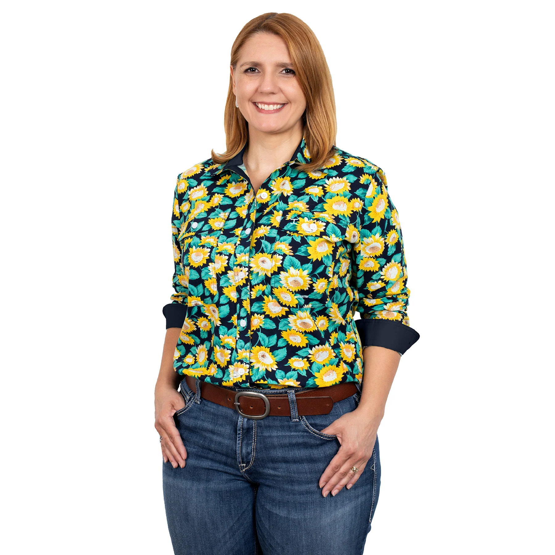 Just Country Women’s Abbey Workshirt – Sunflowers