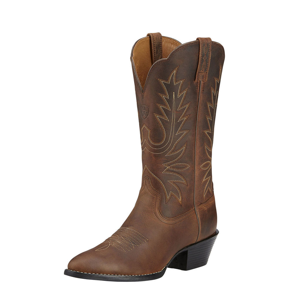 Ariat Womens Heritage Western R Toe – Distressed Brown