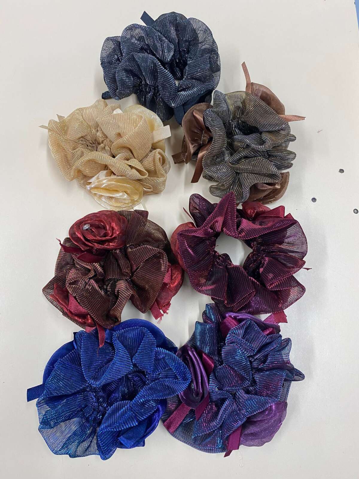 Shimmer Flower Scrunchies