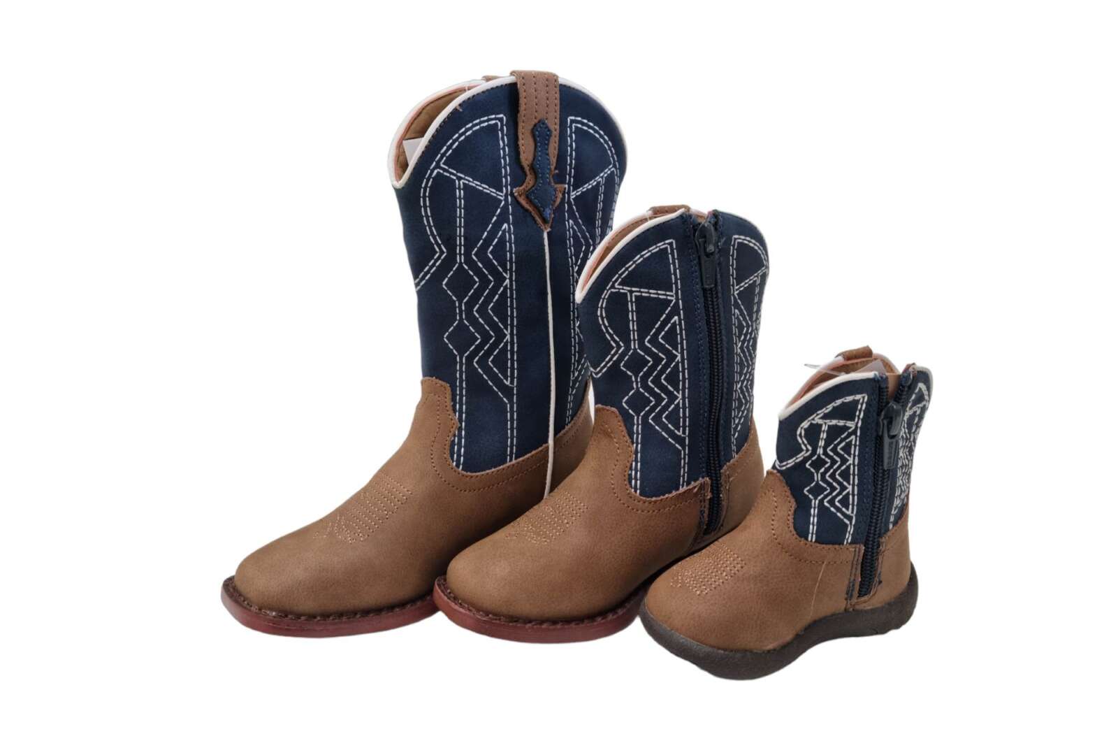 Roper Cassidy Kids Western Boots Tan/Navy