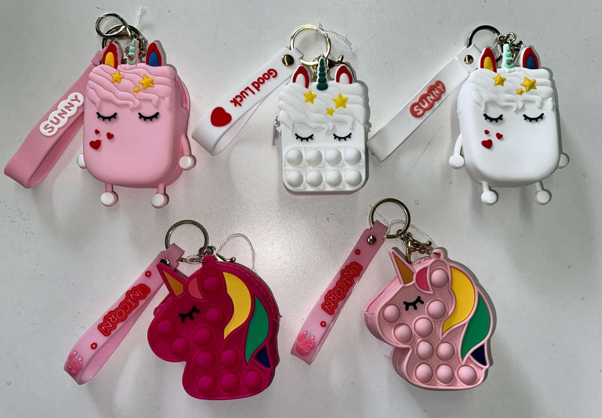 Unicorn Silicone Coin Purse Keychain With Popits