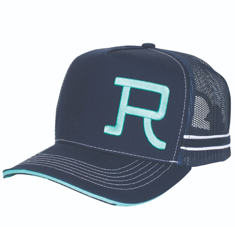 Roper Trucker Cap Branded Navy/Turquoise