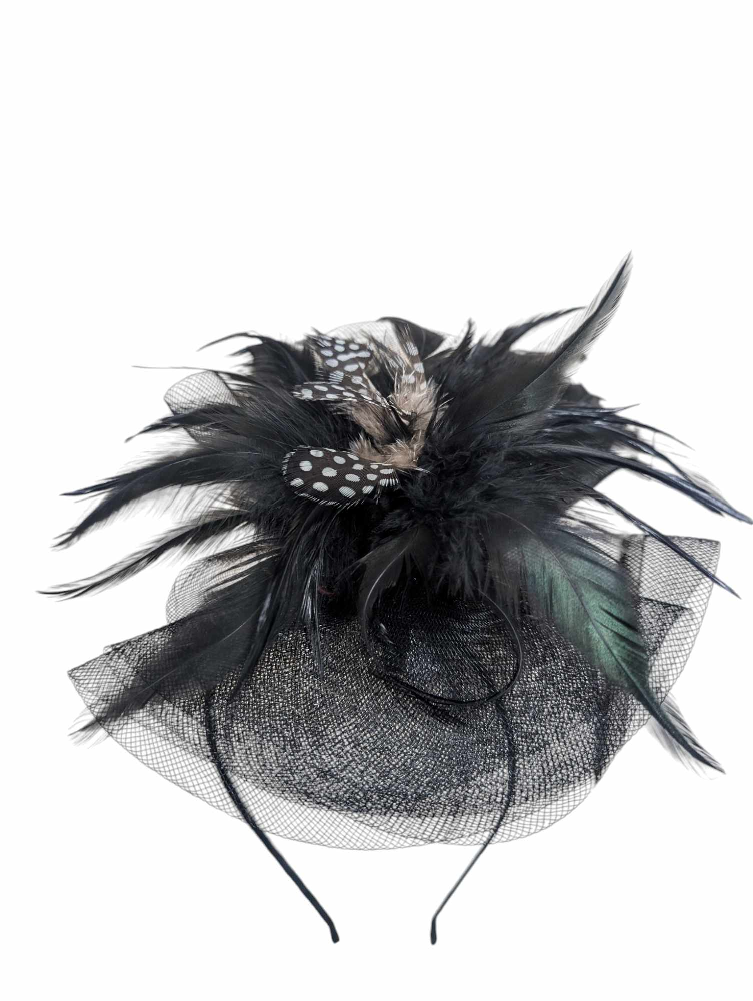 Black With Feathers Headband Fascinator