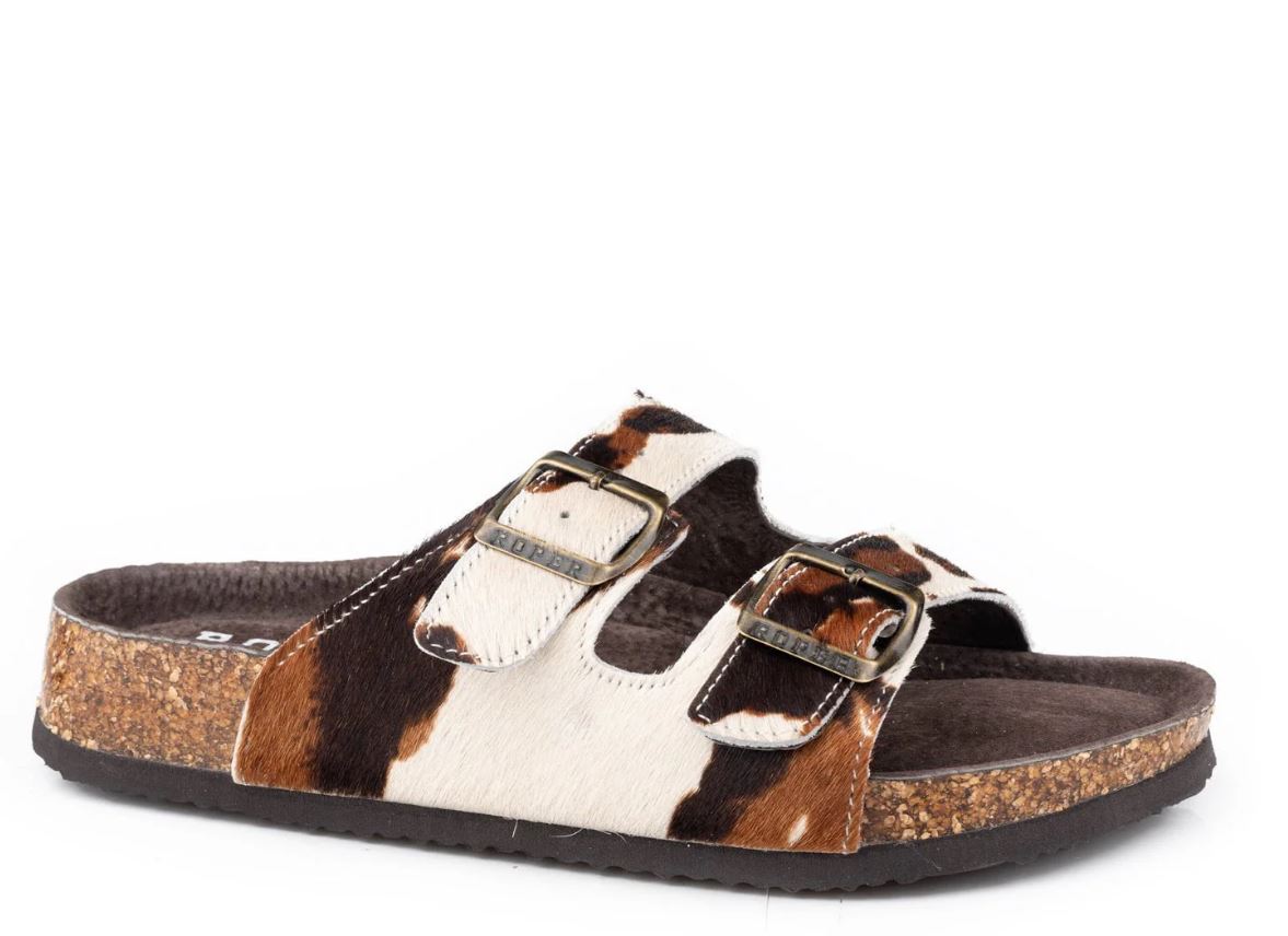 Roper Womens Delilah Brown Hair On Sandals